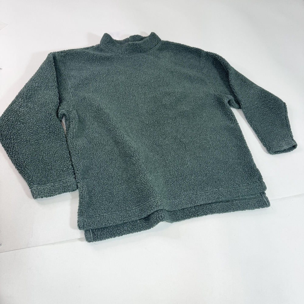 Vintage Abercrombie & Fitch Sweater Mens XL Green Fleece Mock Neck Pullover 90s